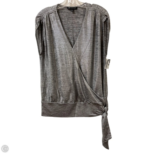 Top Short Sleeve By Inc In Silver, Size: L