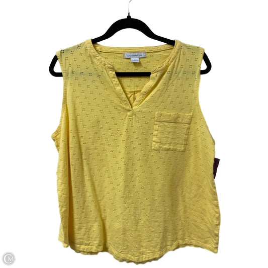 Top Sleeveless By Liz Claiborne In Yellow, Size: Xl