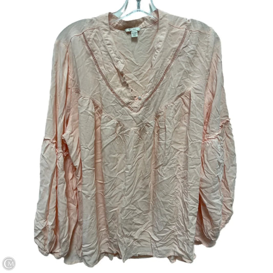 Top Long Sleeve By Cato In Pink, Size: 3x