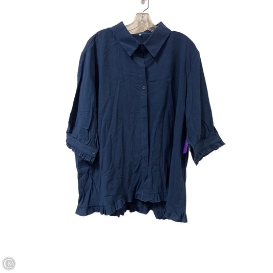 Blouse Long Sleeve By Clothes Mentor In Navy, Size: 3x