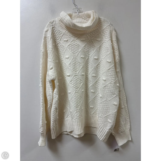 Sweater By Time And Tru In White, Size: 1x