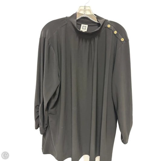 Top Long Sleeve By Anne Klein In Black, Size: 3x