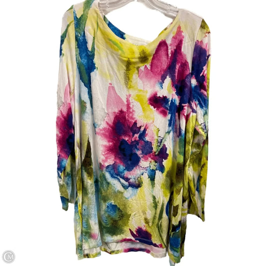 Tunic Long Sleeve By Soft Surroundings In Floral Print, Size: 2x