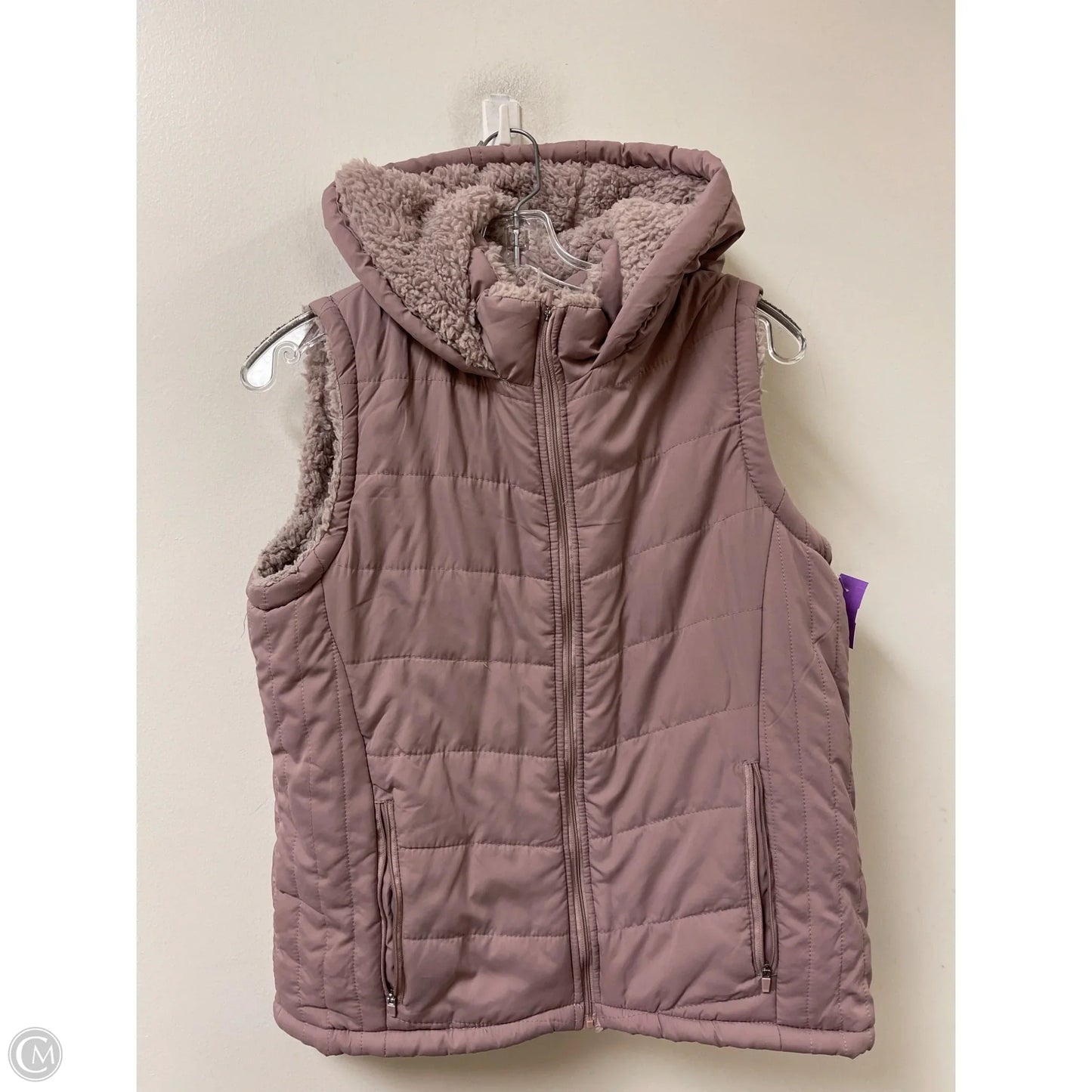 Vest Faux Fur & Sherpa By Clothes Mentor In Purple, Size: L
