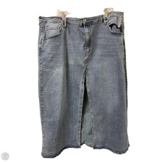 Skirt Maxi By Fashion Nova In Blue Denim, Size: 22