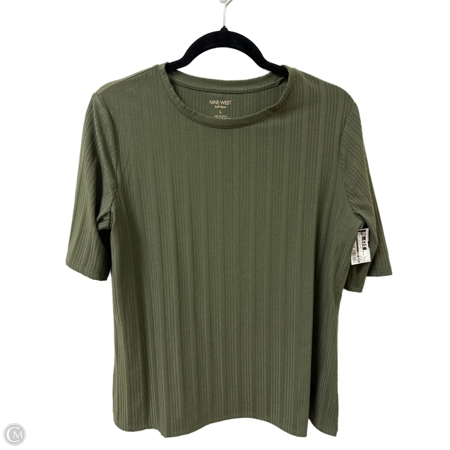 Top Short Sleeve By Nine West In Green, Size: L