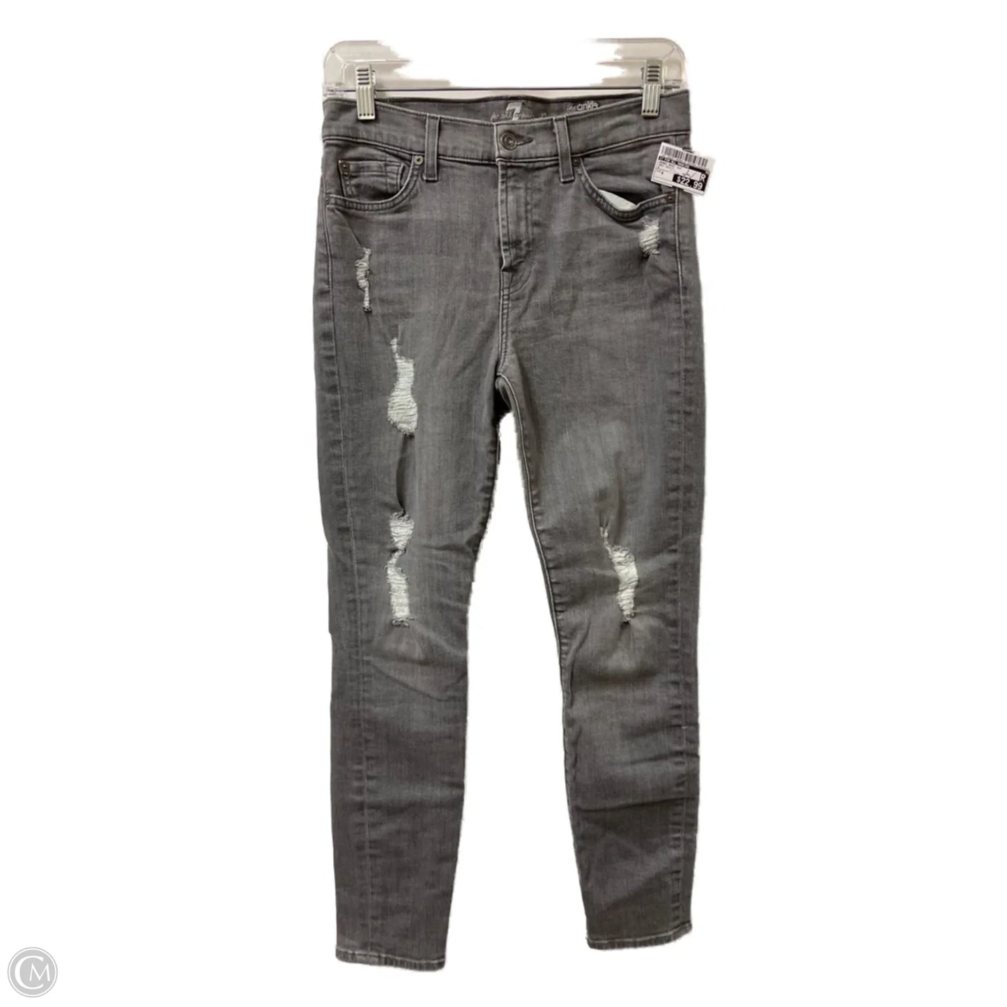 Jeans Boot Cut By 7 For All Mankind In Grey Denim, Size: 8
