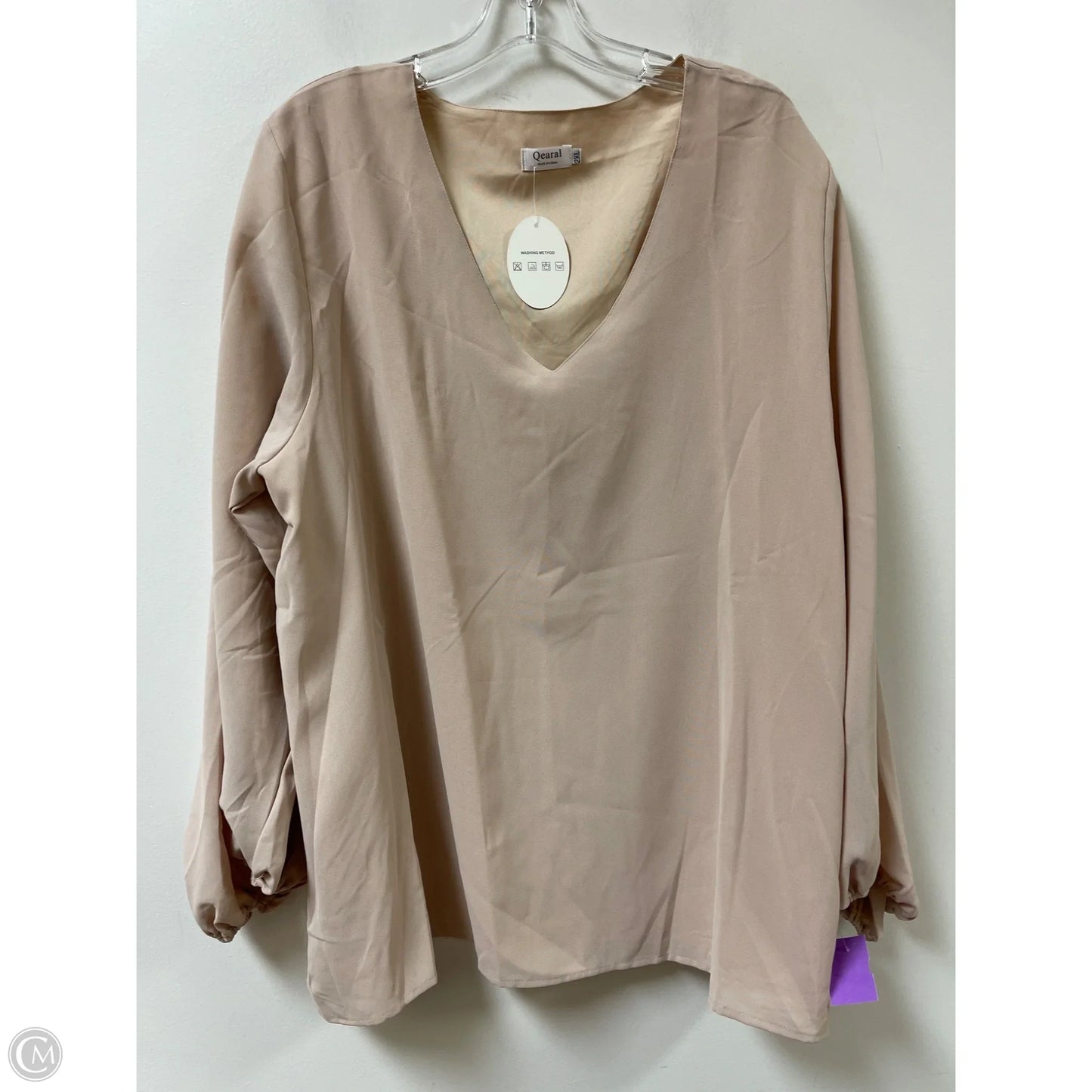 Top Long Sleeve By Clothes Mentor In Cream, Size: 2x