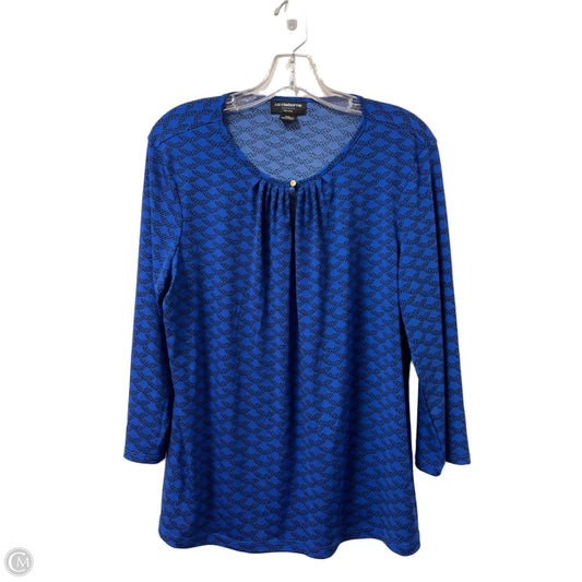 Top Long Sleeve By Liz Claiborne In Black & Blue, Size: Xlp