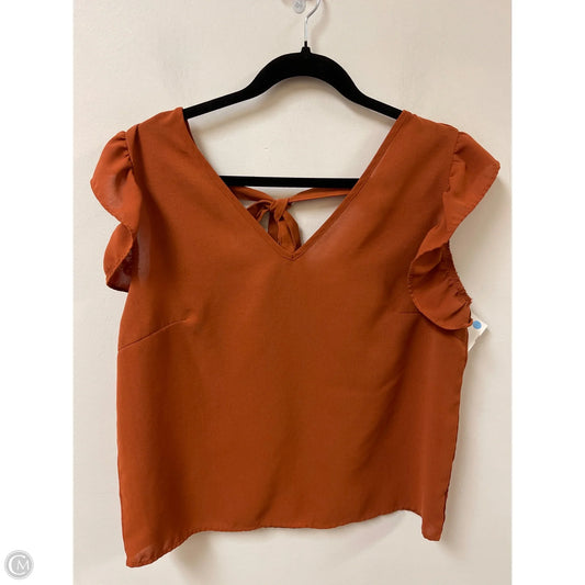 Top Short Sleeve By Shein In Orange, Size: L