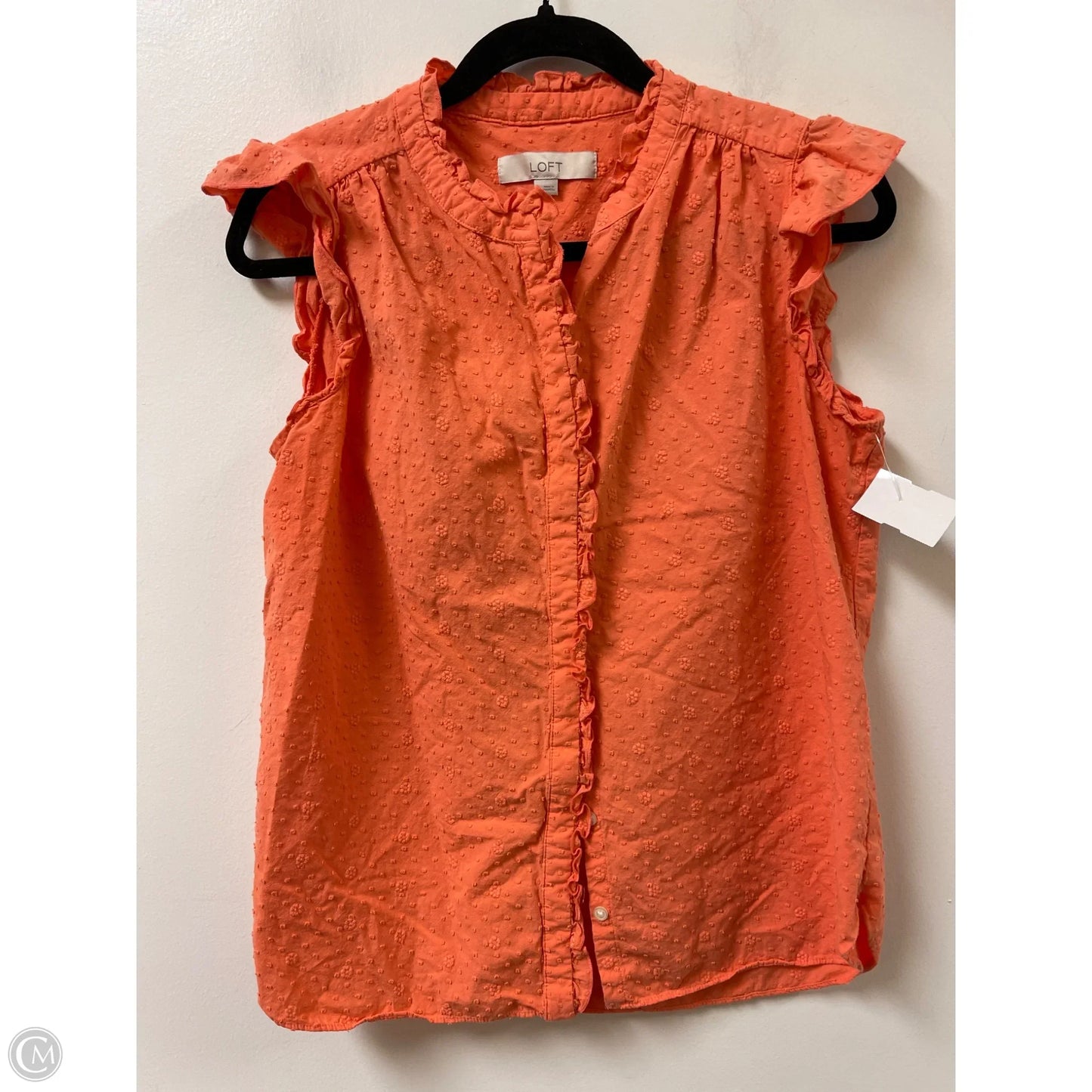 Top Short Sleeve By Loft In Orange, Size: S