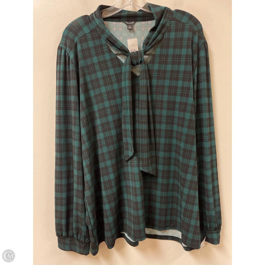 Top Long Sleeve By Ann Taylor In Black & Green, Size: 1x