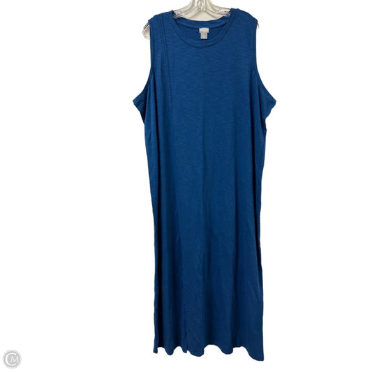 Dress Casual Maxi By Chicos In Blue, Size: 1x