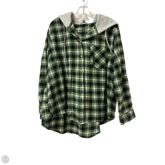 Jacket Shirt By Time And Tru In Green, Size: 1x