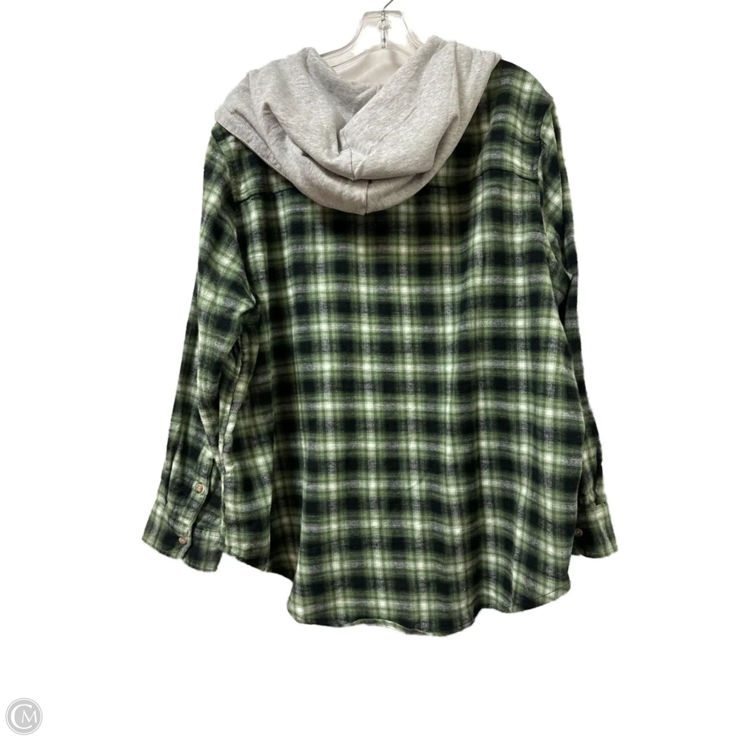 Jacket Shirt By Time And Tru In Green, Size: 1x