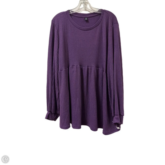 Top Long Sleeve By Shein In Purple, Size: 3x