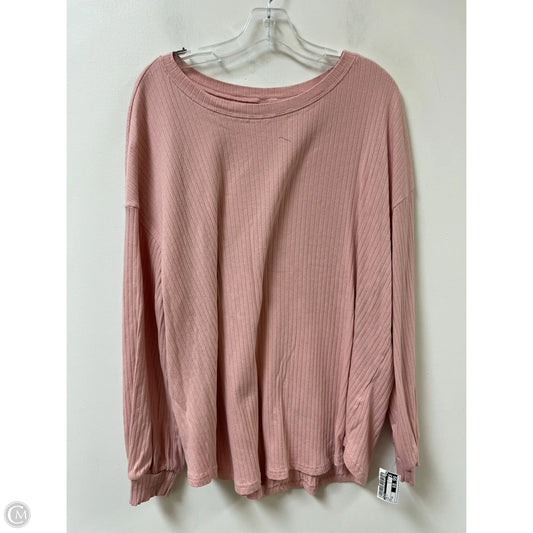 Top Long Sleeve By Shein In Pink, Size: 3x