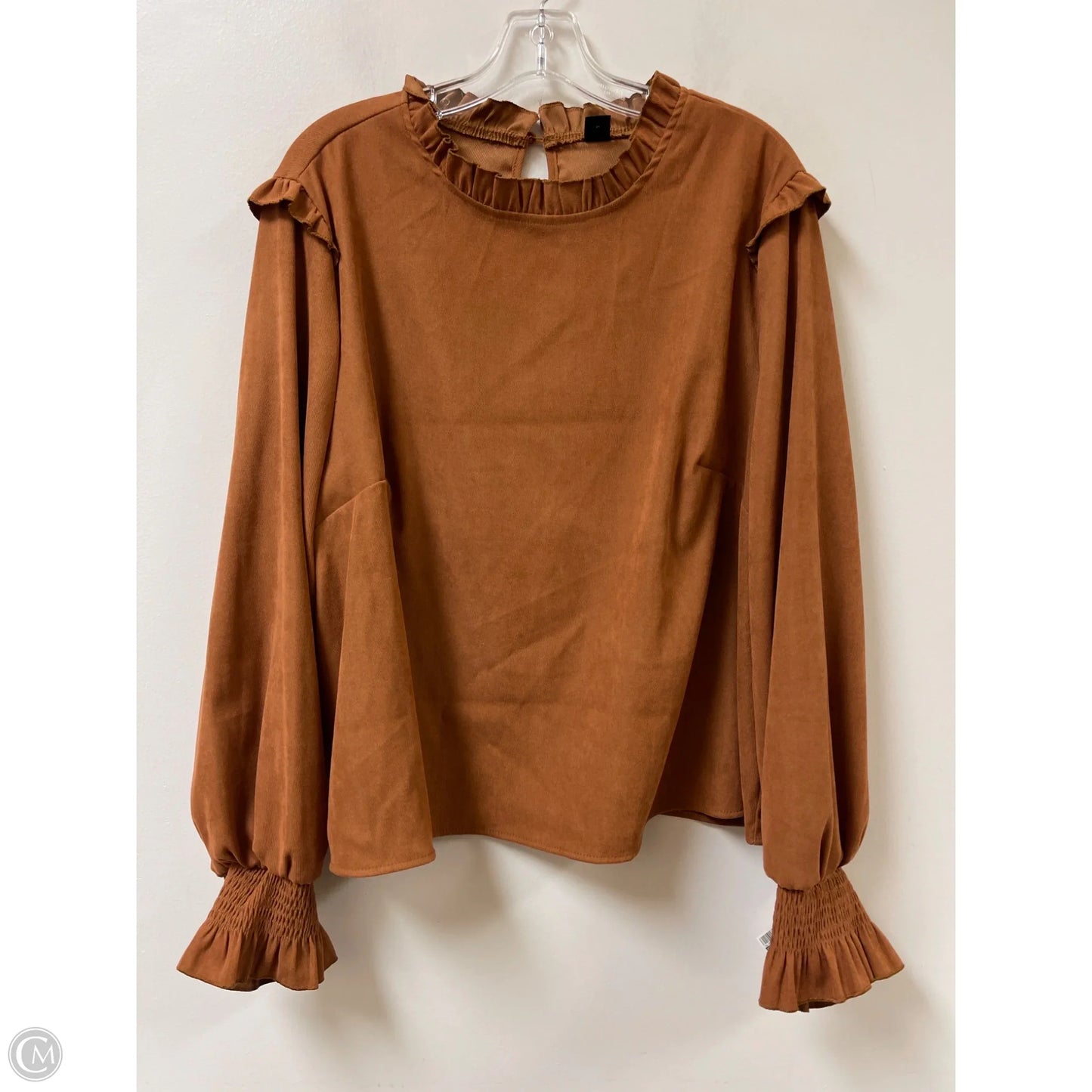 Top Long Sleeve By Shein In Brown, Size: 3x