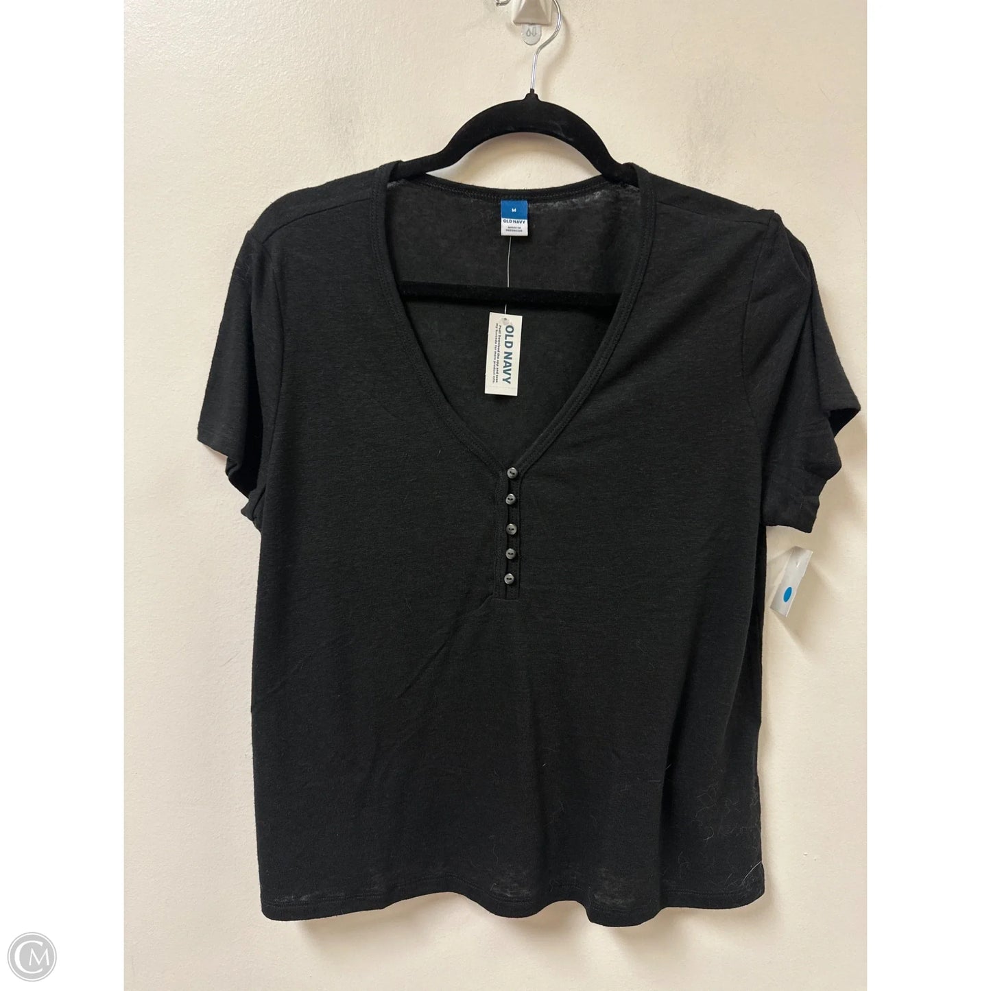 Top Short Sleeve By Gap In Black, Size: M