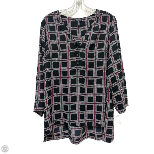 Top Long Sleeve By Jones New York In Black & Red, Size: L