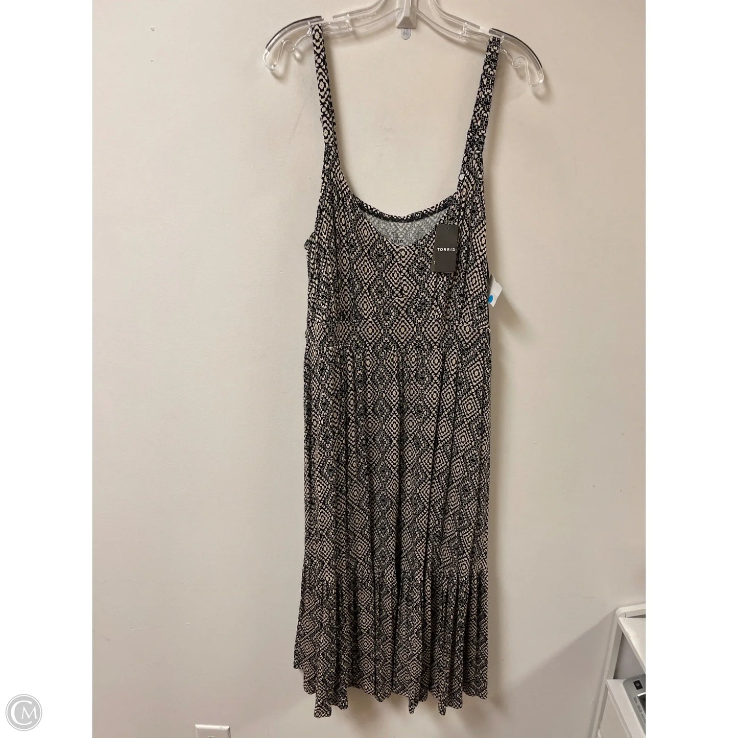 Dress Casual Midi By Torrid In Black & Cream, Size: 2x