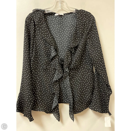 Blouse Long Sleeve By Clothes Mentor In Polkadot Pattern, Size: M