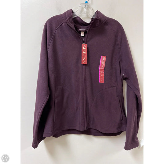 Jacket Fleece By Merona In Purple, Size: 1x