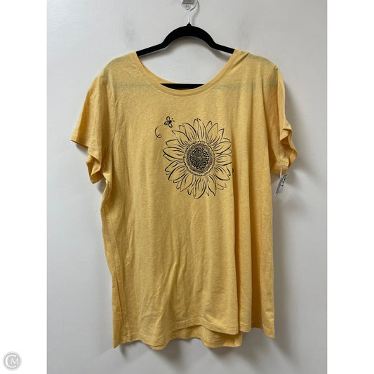 Top Short Sleeve By St Johns Bay In Yellow, Size: 1x