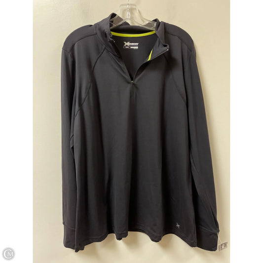 Athletic Top Long Sleeve Collar By Xersion In Black, Size: 1x