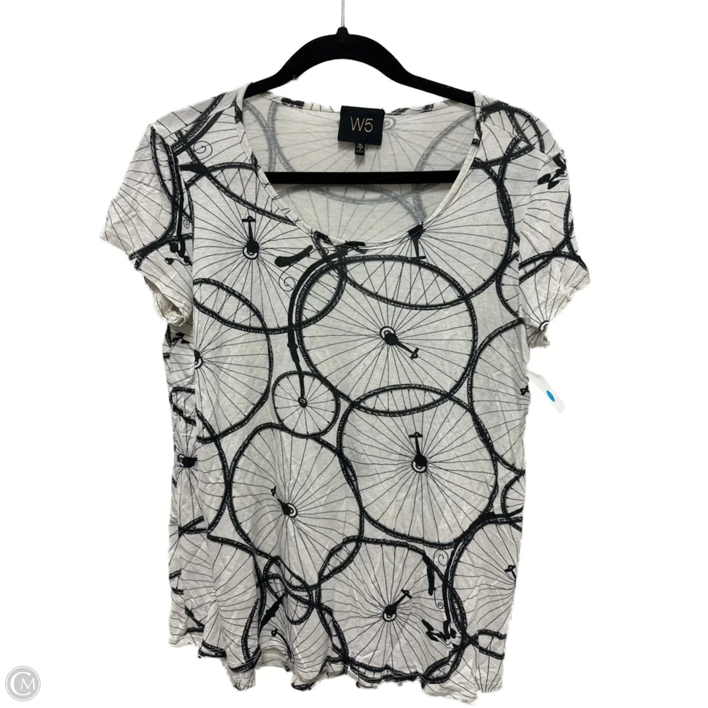 Top Short Sleeve By W5 In Black & White, Size: M