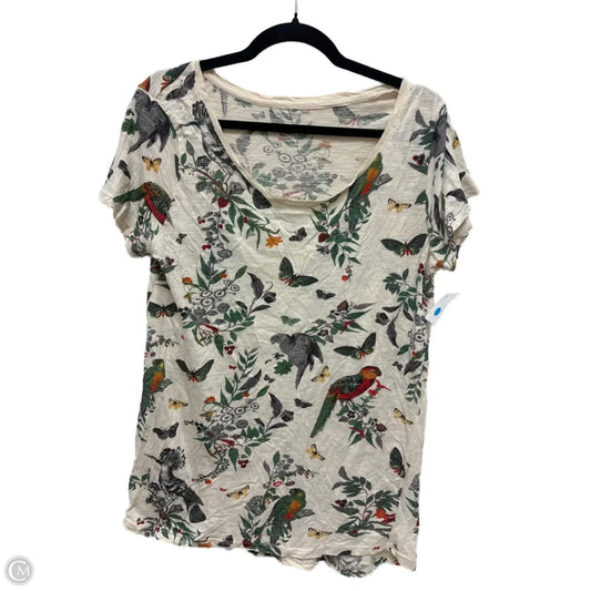 Top Short Sleeve By Workshop In Cream, Size: L