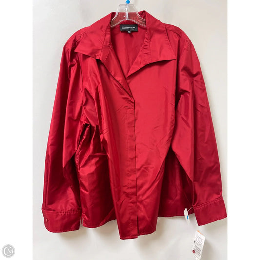 Blouse Long Sleeve By Jones New York In Red, Size: 3x
