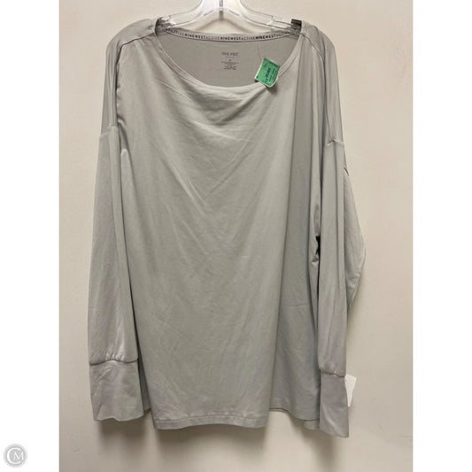 Athletic Top Long Sleeve Collar By Nine West In Grey, Size: 2x