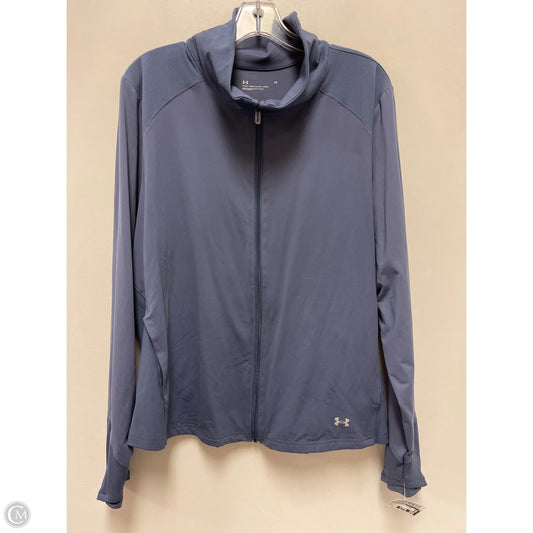 Athletic Top Long Sleeve Collar By Under Armour In Blue, Size: 2x