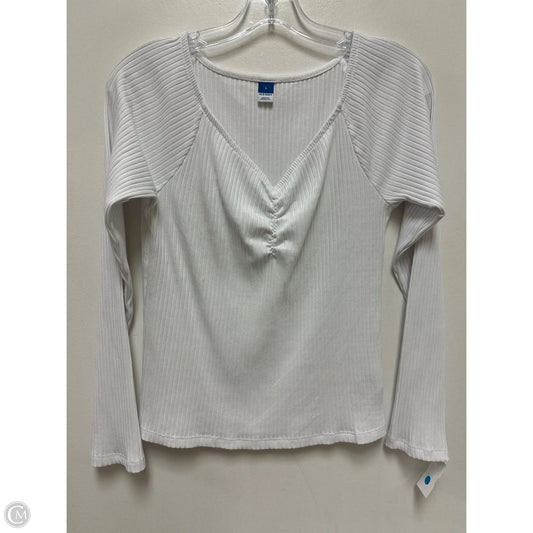 Top Long Sleeve By Old Navy In White, Size: L