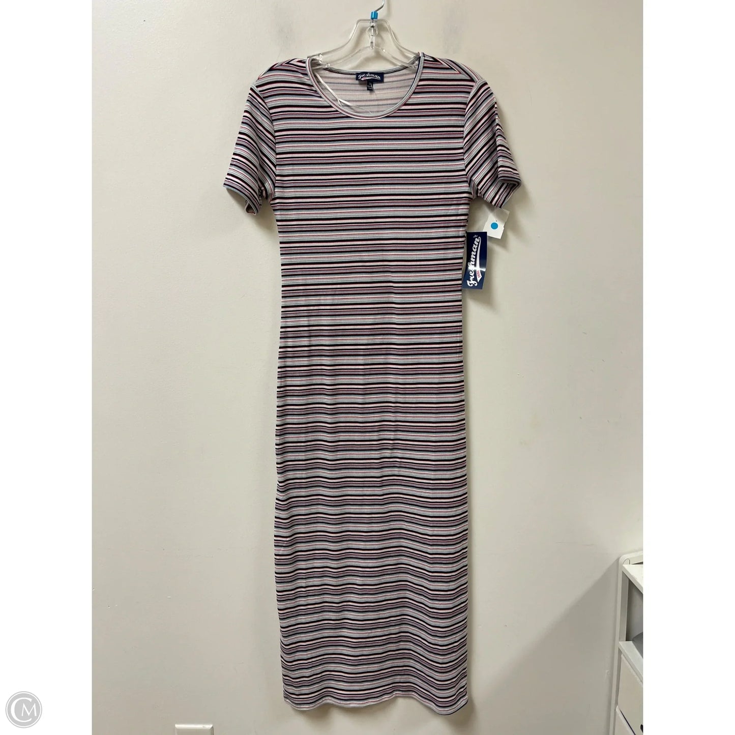 Dress Casual Midi By Freshman In Striped Pattern, Size: L