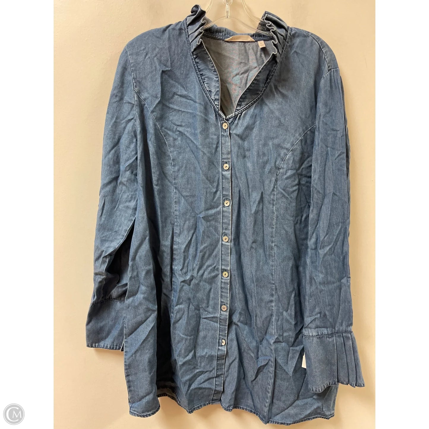 Blouse Long Sleeve By Soft Surroundings In Blue, Size: Xl