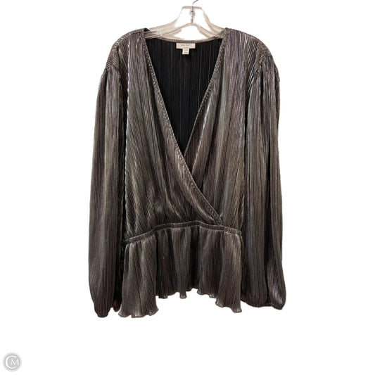 Top Long Sleeve By Clothes Mentor In Silver, Size: 3x