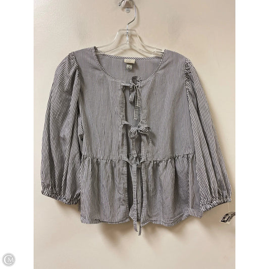 Top Long Sleeve By A New Day In Striped Pattern, Size: S