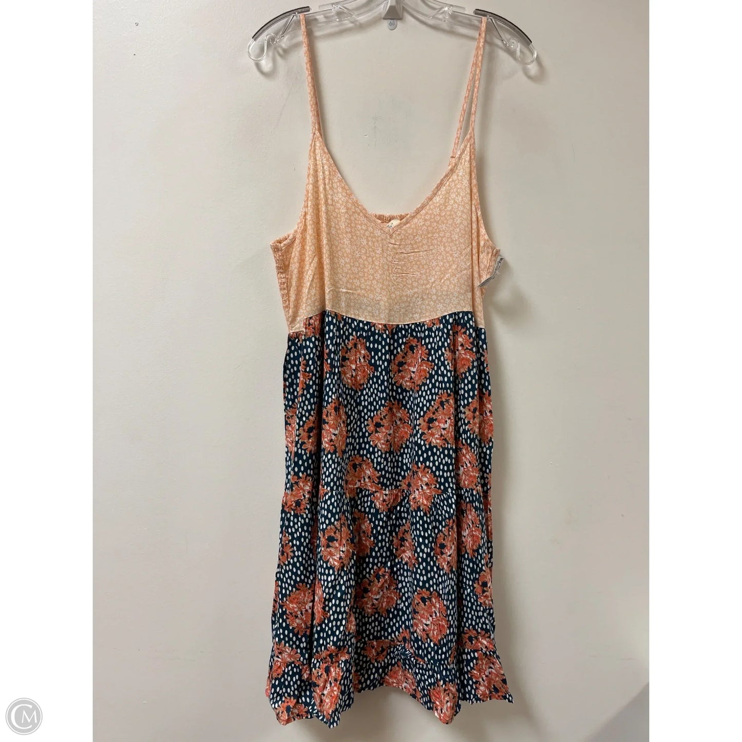 Dress Casual Midi By Clothes Mentor In Blue & Orange, Size: L