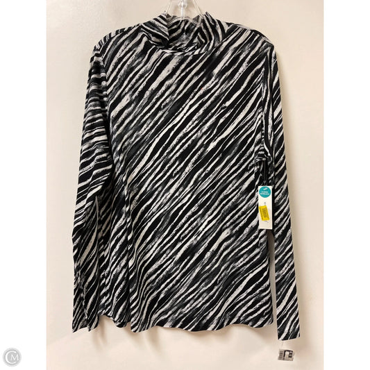 Top Long Sleeve By West Bound In Black & White, Size: 1x