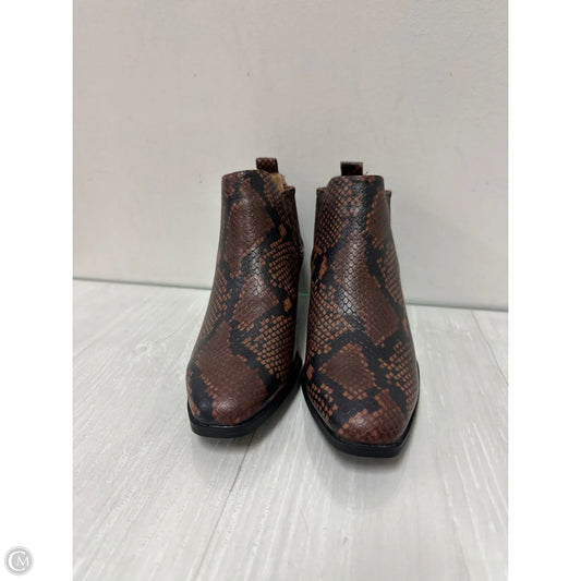 Boots Ankle Flats By New Directions In Snakeskin Print, Size: 8