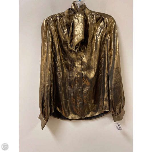 Blouse Long Sleeve By Express In Gold, Size: S