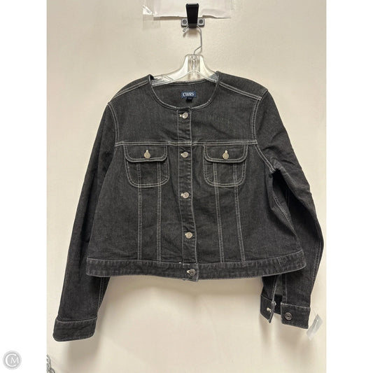 Jacket Denim By Chaps In Grey Denim, Size: 1x