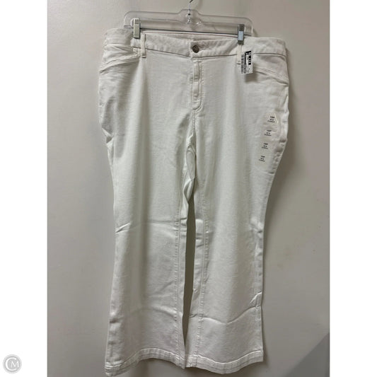 Jeans Straight By Eddie Bauer In White Denim, Size: 18