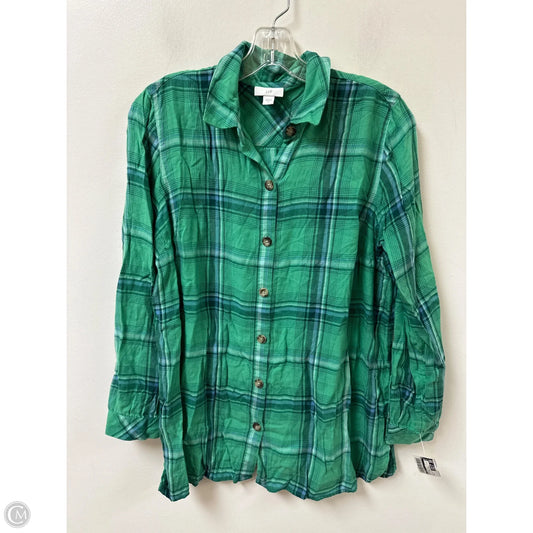 Blouse Long Sleeve By J. Jill In Blue & Green, Size: S