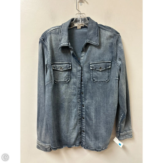 Blouse Long Sleeve By Coldwater Creek In Blue, Size: L