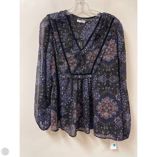Top Long Sleeve By Maurices In Black & Purple, Size: Xl