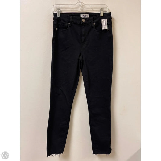 Jeans Skinny By Paige In Black Denim, Size: 4