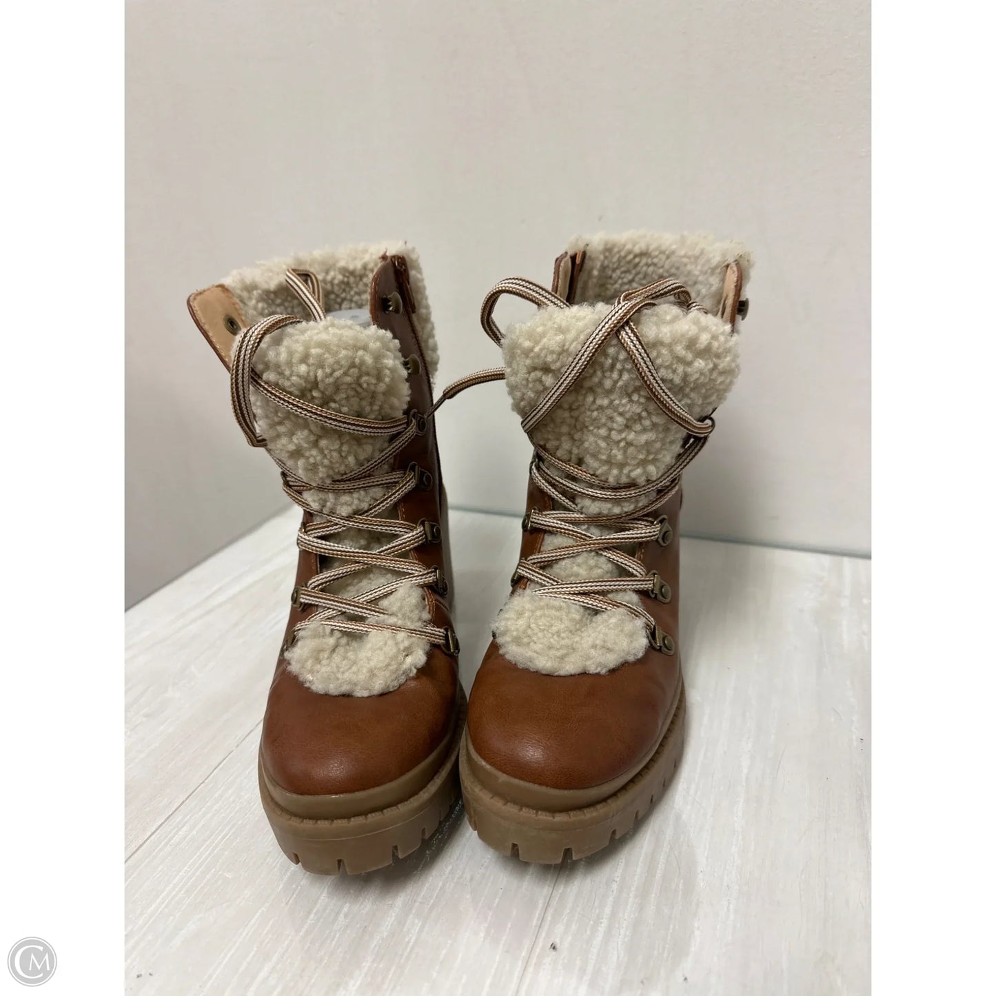 Boots Ankle Heels By Universal Thread In Brown, Size: 8